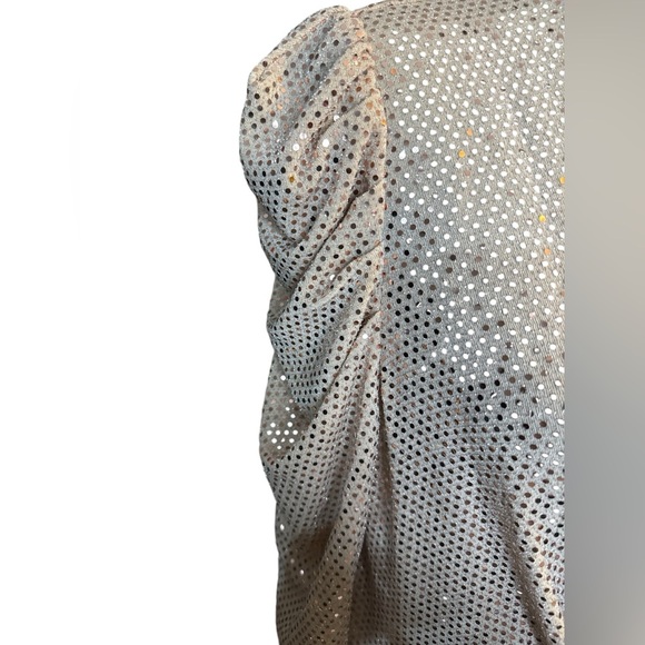 34. 🥳🥳 HOST PICK - IRO Loulou Mini Cocktail Dress Puff Sleeve Size 38 NWT - Picture 6 of 6